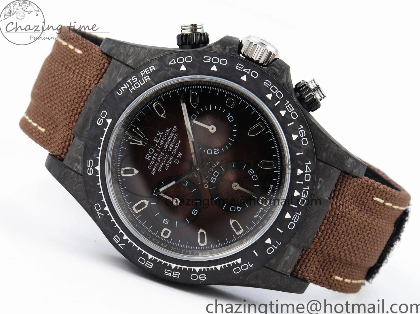 0122 Daytona DIW Carbon SS Case and Bezel DIWF Edition Brown Dial on Brown Nylon Strap A Comfortable 1888